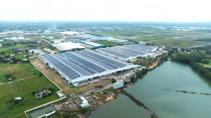 Khu công nghiệp Meyinpark Long An đã hoàn thành và đi vào hoạt động giai đoạn 1 từ năm 2018. Ảnh: Meygroup