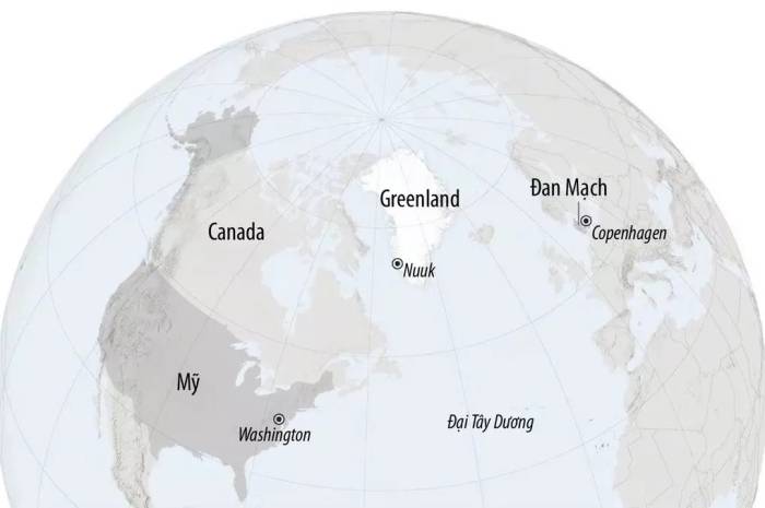 Vị trí Mỹ, Greenland và Đan Mạch. Đồ họa: CNN