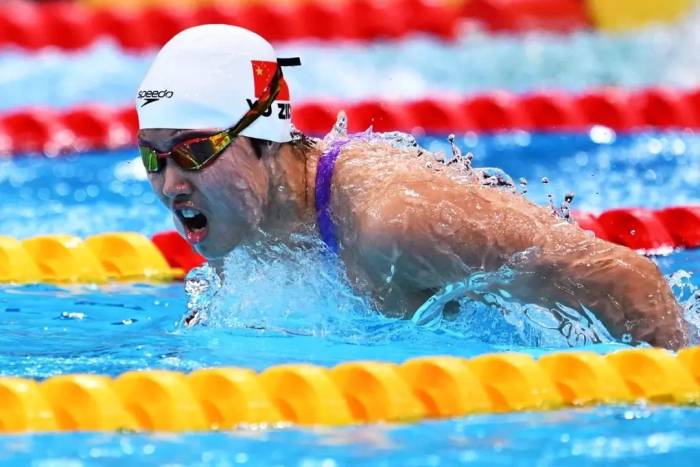 Yu Zidi thi đấu chung kết nội dung 200m bơi bướm nữ ASIAD 2026 tại Trung tâm thể thao dưới nước Tokyo, Nhật Bản ngày 20/9/2206. Ảnh: Reuters