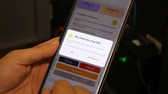 Cơ sở xác minh tin báo cháy trên ứng dụng GsafePro. Ảnh: Tổng công ty GTel