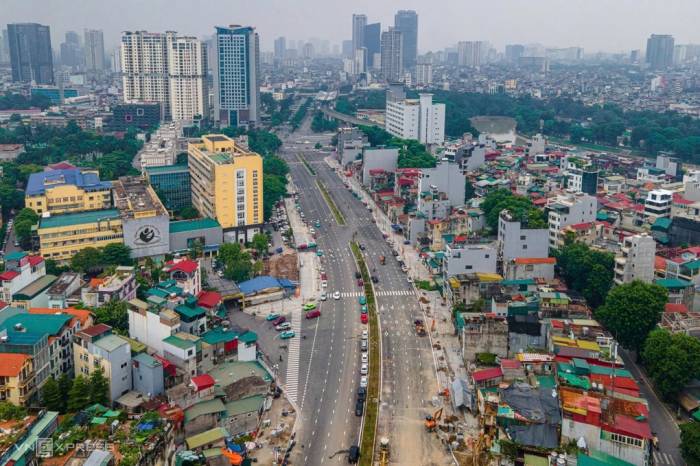 Đường Vành đai 1, đoạn Hoàng Cầu - Voi Phục đã được thông xe dịp 2/9. Ảnh: Thế Bằng