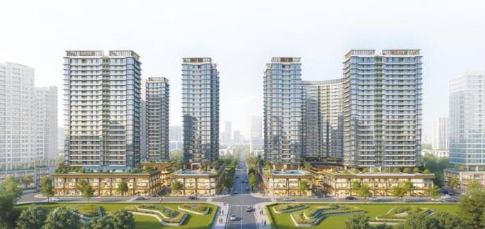Phối cảnh tổ hợp căn hộ và phố thương mại Sarene. Ảnh: Sarene Residence & Commercial Complex
