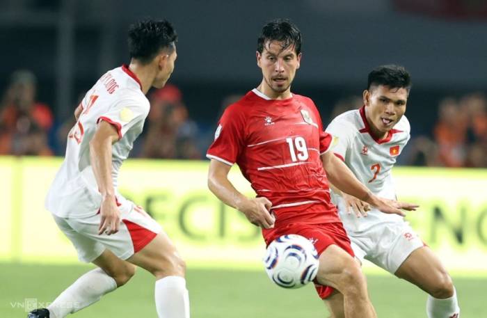 Tiền vệ Indonesia gốc Hà Lan Thom Haye (19) thi đấu trong trận thua Việt Nam 0-3 ở lượt bốn bảng A ASEAN Cup 2026, tại sân Pakansari, Bogor, Indonesia, ngày 3/8/2026. Ảnh: Đức Đồng