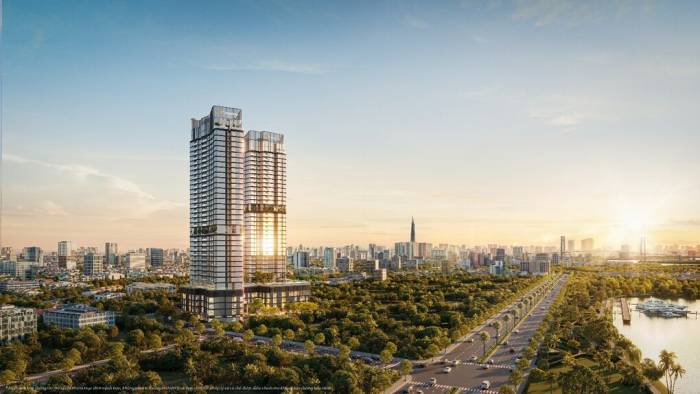 Vlasta Premier - Phú Thuận toạ lạc trên trục đại lộ ven sông Đào Trí. Ảnh: Văn Phú