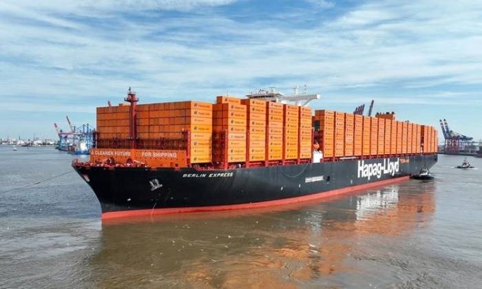 Tàu container Berlin Express của nhà vận hành Hapag-Lloyd ở Đức. Ảnh: Hapag-Lloyd