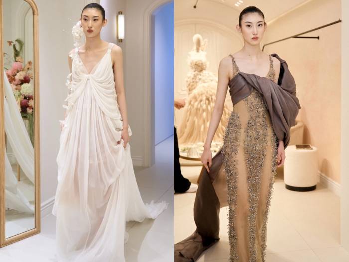 Hai mẫu đầm thuộc bộ sưu tập sẽ được Nguyễn Phúc Tuấn giới thiệu tại sự kiện tại Maison de l’Amérique Latine, ngày 30/9.