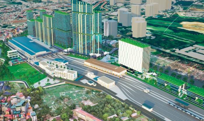 Phối cảnh Depot Xuân Đỉnh, tuyến đường sắt đô thị 2.1. Nguồn: UBND TP Hà Nội