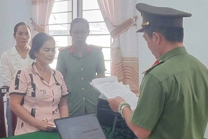 Bà Nguyễn Thị Tuyền khi bị bắt tạm giam. Ảnh: Công an Cần Thơ