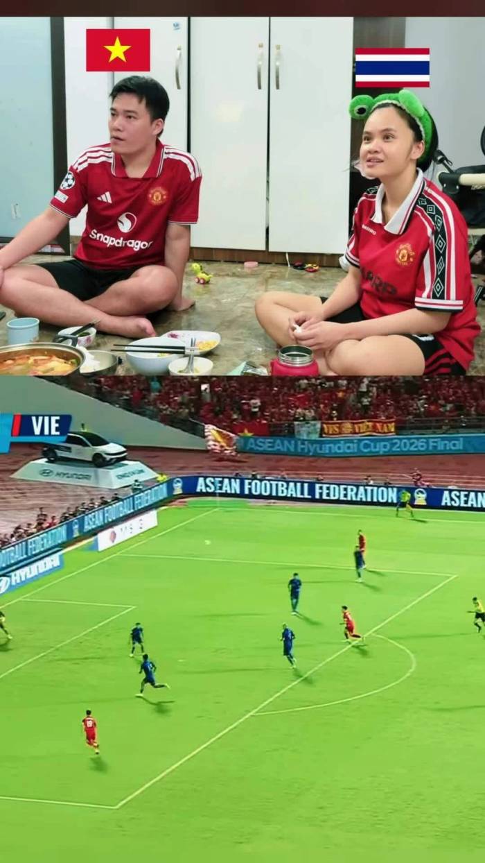 Bi hài chồng Việt - vợ Thái xem chung kết ASEAN Cup 2026