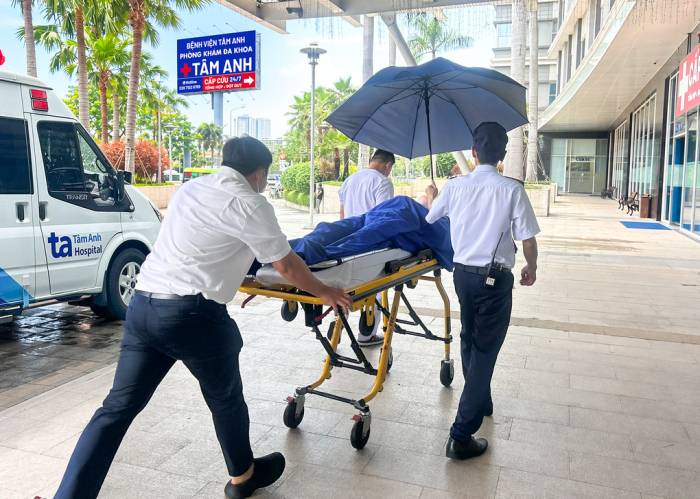 Bà Bình được chuyển đến khoa Cấp cứu để tiếp tục điều trị chuyên sâu. Ảnh: Phòng khám Đa khoa Tâm Anh Quận 7