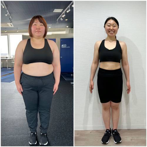 Ume trước (trái) và sau giảm hơn 43 kg. Ảnh: Mybodylabo