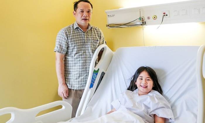 Bệnh nhi ổn định sau phẫu thuật. Ảnh: Bệnh viện cung cấp