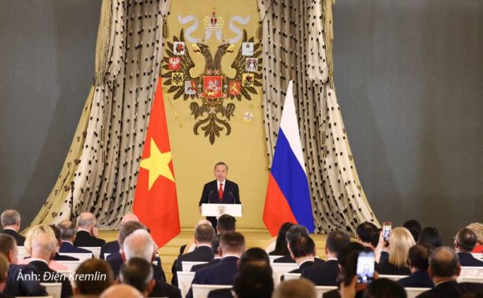 Tổng Bí thư, Chủ tịch nước Tô Lâm phát biểu tại Điện Kremlin tối 9/9. Ảnh: TTXVN