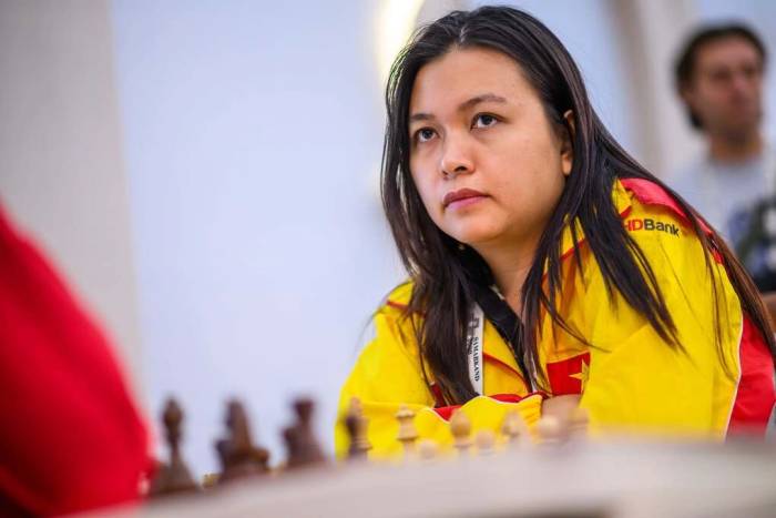 Kỳ thủ Nguyễn Thị Mai Hưng tại Olympiad cờ vua tại Samarkand, Uzbekistan tháng 9/2026. Ảnh: FIDE