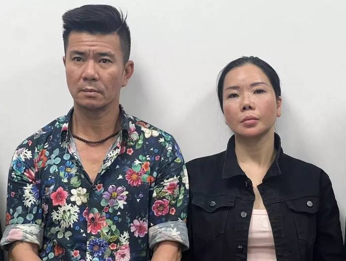 Vợ chồng Mai Anh và Lê Văn Đông. Ảnh:Công an cung cấp