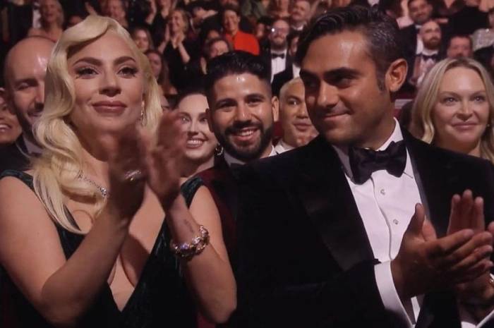 Lady Gaga và chồng sắp cưới tại lễ trao giải BAFTA năm 2022. Ảnh: BBC One