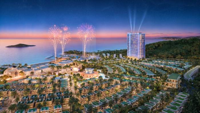 Alora Nha Trang nằm trên tại Bãi Tiên, chú trọng các hoạt động giải trí về đêm. Ảnh: KDI Group