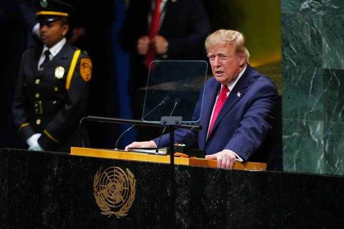 Tổng thống Mỹ Donald Trump phát biểu tại Đại hội đồng Liên Hợp Quốc ngày 22/9 ở New York. Ảnh: AP