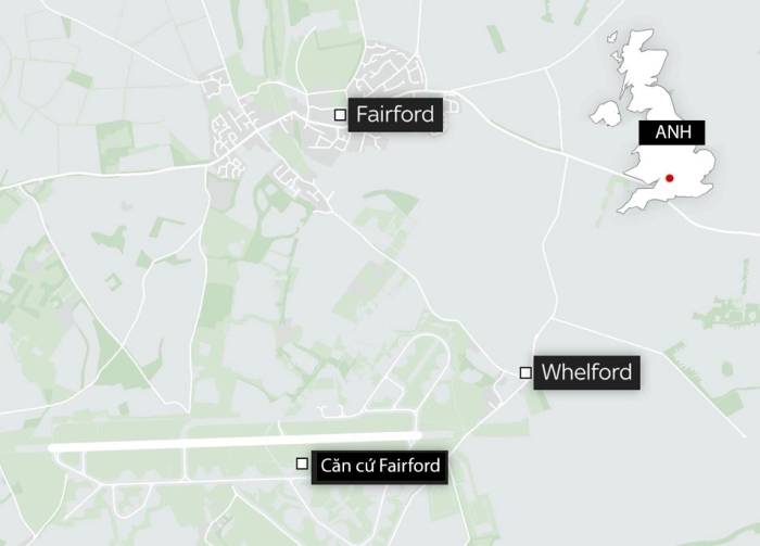 Vị trí căn cứ Fairford tại Anh. Đồ họa: Sky News