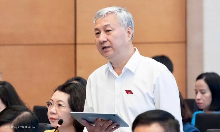 Phó chủ nhiệm Ủy ban Công tác đại biểu Trần Văn Lâm phát biểu tại hội nghị sáng 28/9. Ảnh: Cổng TTĐT Quốc hội