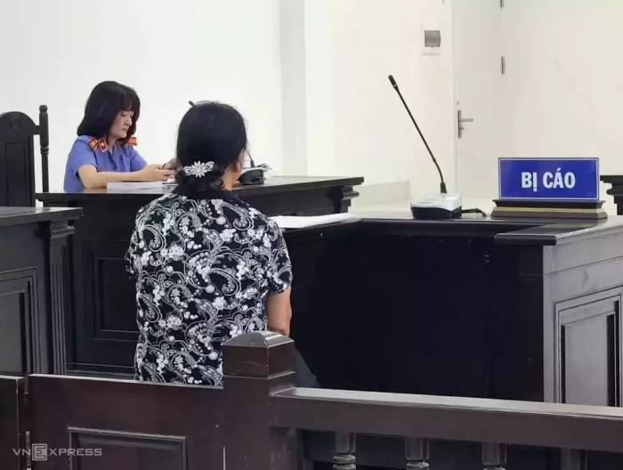 Bị cáo Vân tại phiên tòa hồi tháng 7. Ảnh: Hải Thư