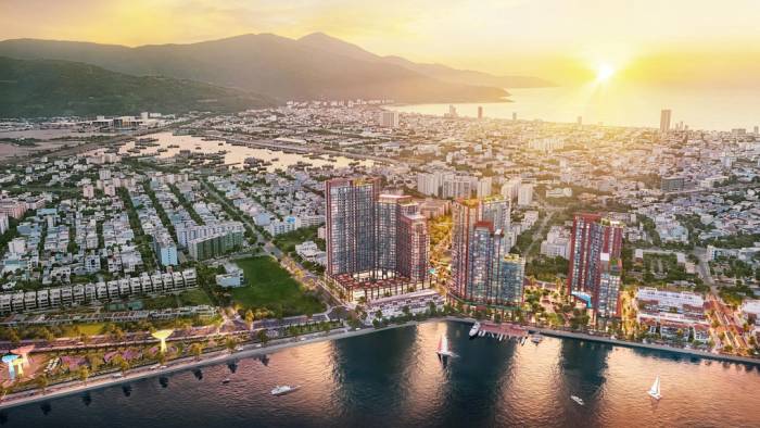 Phối cảnh tòa tháp Symphony 5 thuộc tổ hợp Sun Symphony Residence. Ảnh: Sun Property