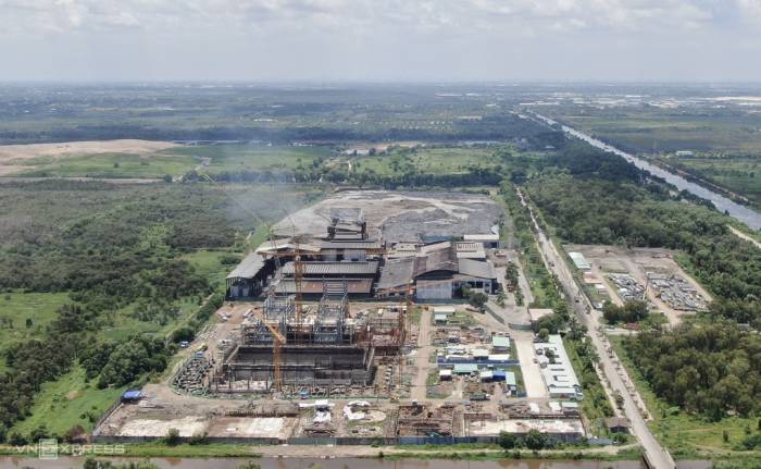 Khu vực thi công nhà máy đốt rác phát điện của công ty Tâm Sinh Nghĩa, thuộc Khu xử lý chất thải rắn Tây Bắc (Củ Chi cũ), tháng 8/2026. Ảnh: Giang Anh
