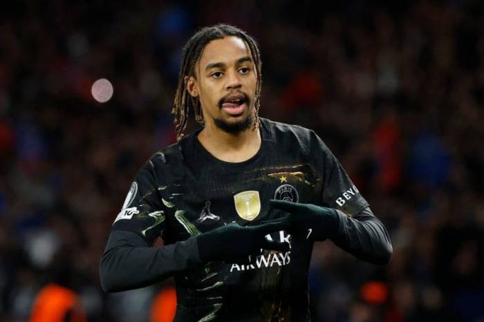 Bradley Barcola – cầu thủ được Liverpool mang về với giá 145 triệu USD – ăn mừng sau khi ghi bàn trong trận PSG – Chelsea ở vòng 1/8 Champions League trên sân Parc des Princes, Paris, Pháp ngày 11/3/2026. Ảnh: Reuters