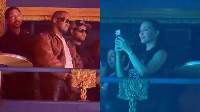 Kanye West và Kim Kardashian tại concert của con gái hôm 5/9. Ảnh: TikTok/ caitlininchicago
