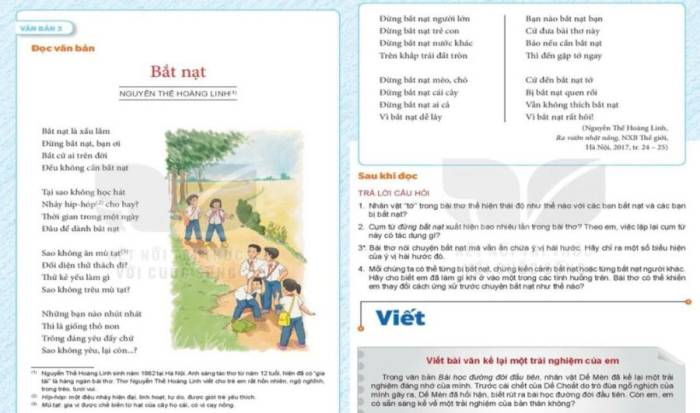 Bài thơ Bắt nạt, nằm trong tập Ra vườn nhặt nắng của Nguyễn Thế Hoàng Linh. Ảnh: Sách điện tử
