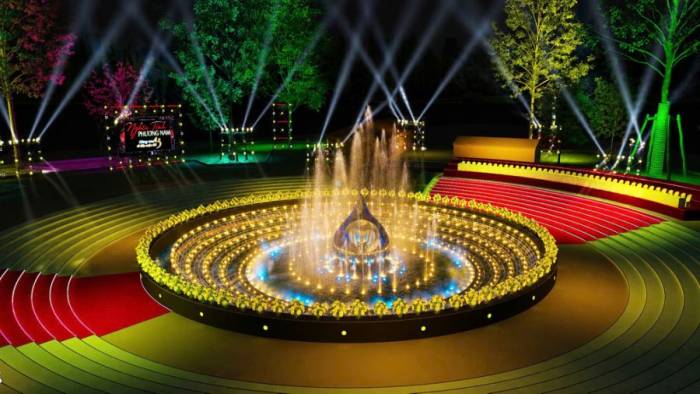 Thiết kế sân khấu cho chương trình Nghĩa tình phương Nam - Cùng con đi tiếp cuộc đời. Ảnh: Ban tổ chức cung cấp