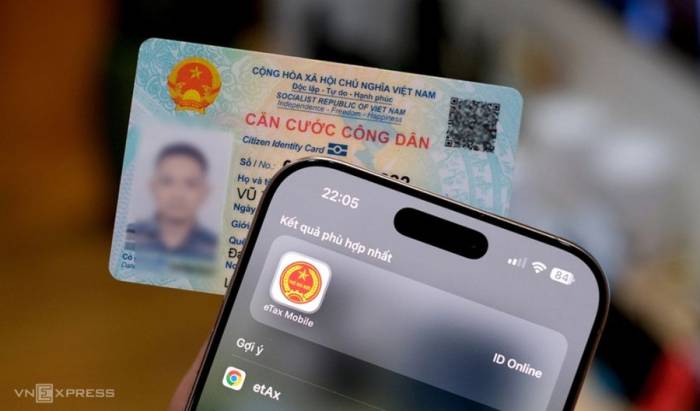 Mã số thuế trên giao diện eTax mobile hiện là số định danh cá nhân 12 chữ số. Ảnh: Tuấn Hưng