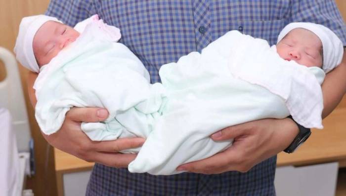Hai bé chào đời khỏe mạnh. Ảnh: Bệnh viện cung cấp