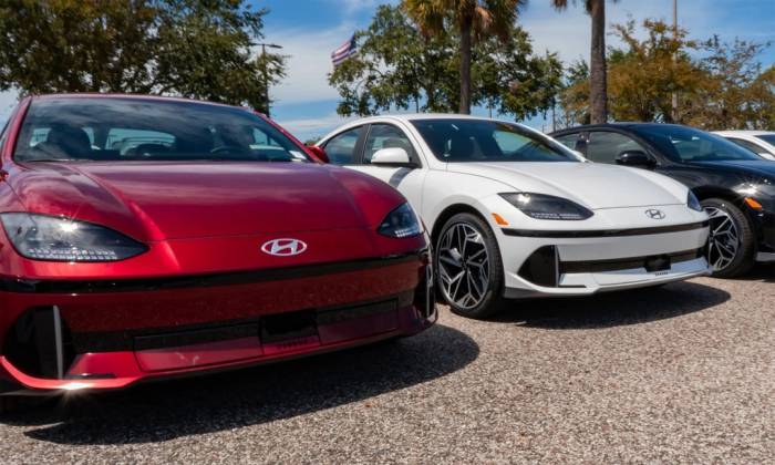 Xe điện Hyundai Ioniq 6 tại một đại lý ở Mỹ. Ảnh: Hyundai of New Port Richey