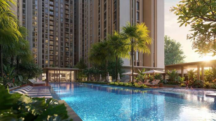 Cụm hồ bơi Aura Flow và bể sục Jacuzzi. Ảnh: MIK Group