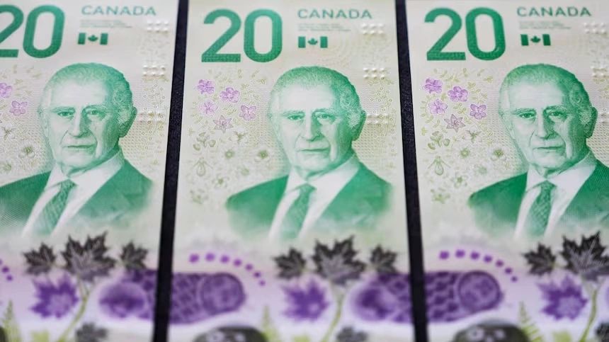 Mẫu tiền giấy 20 đôla Canada in hình chân dung Vua Charles được công bố tại Ottawa ngày 3/9. Ảnh: Canadian Press