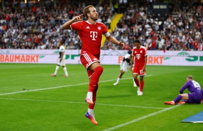 Harry Kane ăn mừng bàn thắng trong trận Elversberg – Bayern Munich trên sân Waldstadion an der Kaiserlinde, Spiesen-Elversberg, Đức ngày 13/9/2026. Ảnh: Reuters