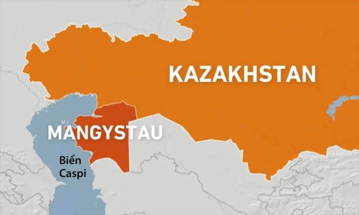 Vị trí tỉnh Mangistau. Đồ họa: Al Jazeera