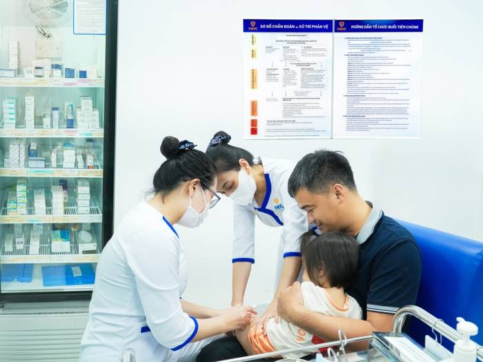Trẻ nhỏ tiêm vaccine phòng bệnh tại Hệ thống Tiêm chủng VNVC. Ảnh: Bình An