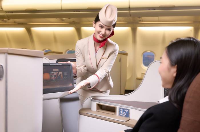 Ghế Thương gia tàu bay Airbus A330. Ảnh: SPA