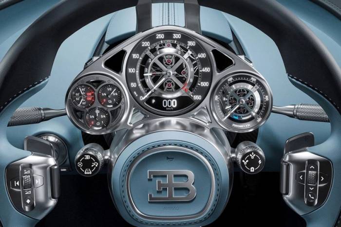 Cụm đồng hồ cơ tinh xảo trên siêu xe Bugatti Tourbillon. Ảnh: Bugatti