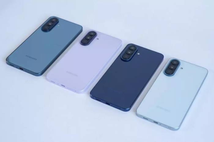 Samsung Galaxy A57 5G với 4 màu sắc. Ảnh: Samsung