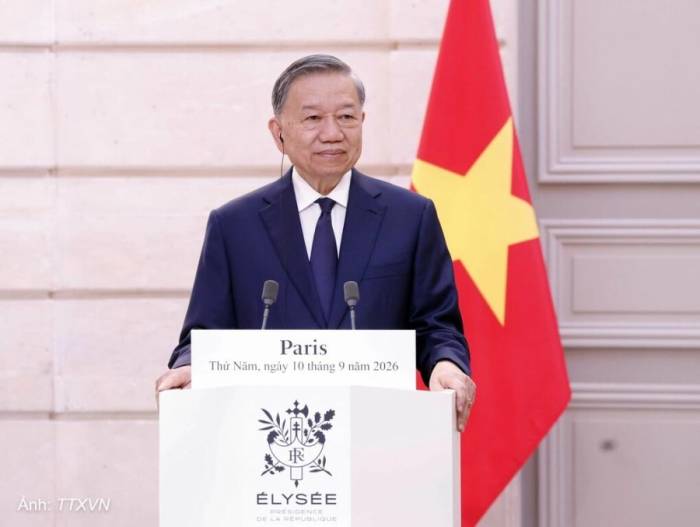 Tổng Bí thư, Chủ tịch nước Tô Lâm và Tổng thống Pháp Emmanuel Macron gặp gỡ báo chí