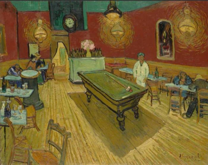 Bức The Night Café (Quán cà phê đêm) ra đời năm 1888. Ảnh: Bảo tàng Nghệ thuật Đại học Yale