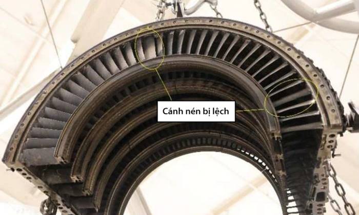 Vị trí cánh nén bị lệch. Ảnh: UASF