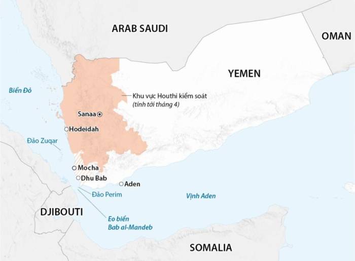 Khu vực Houthi kiểm soát. Đồ họa: CNN