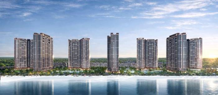Masteri Grand Coast ôm trọn mặt hồ Wonders Wave Park. Ảnh: Masterise Homes