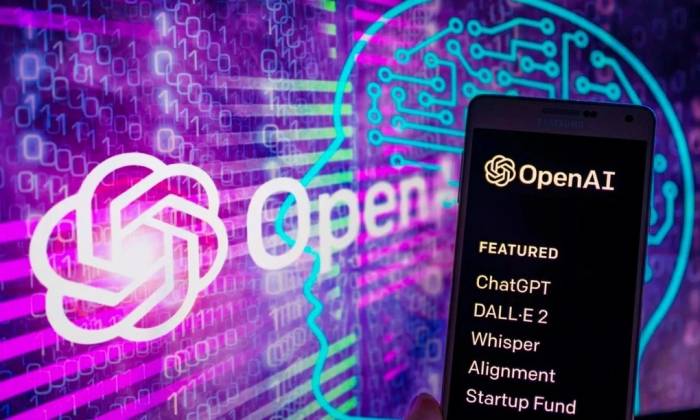 Logo OpenAI và một số sản phẩm của công ty hiển thị trên một smartphone. Ảnh: Reuters