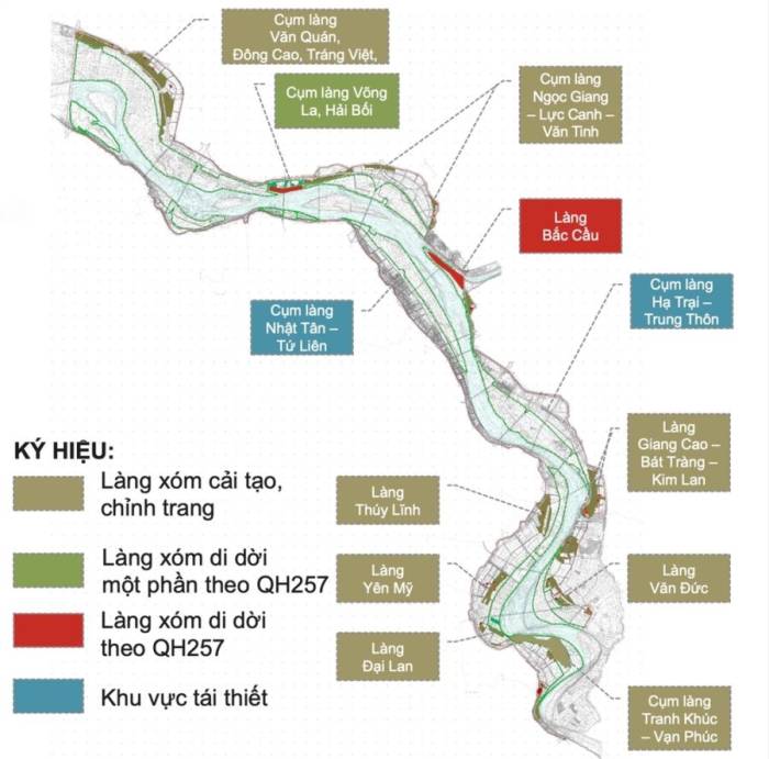 12 cụm làng thuộc diện di dời, tái thiết, chỉnh trang, cải tạo. Nguồn: UBND TP Hà Nội