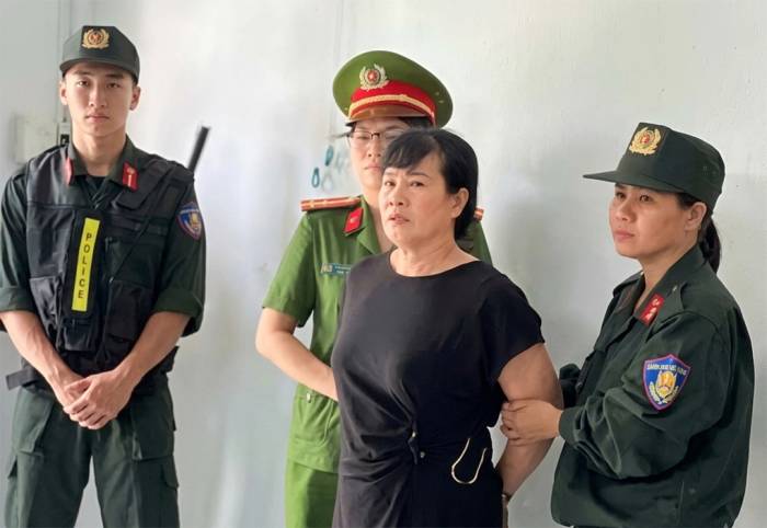 Bà Nguyễn Thị Châu khi bị bắt tạm giam. Ảnh: Công an Cần Thơ